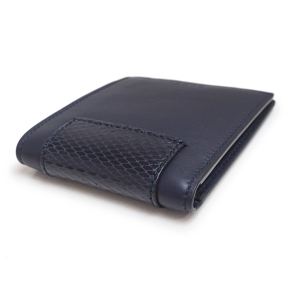 Gucci Navy Leather Wallet Blue Python Exotic - image 8